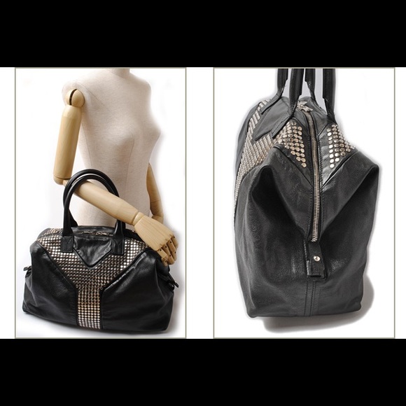 RARE! YVES SAINT LAURENT EASY Y YSL Rock Stud Bag - Picture 3 of 13